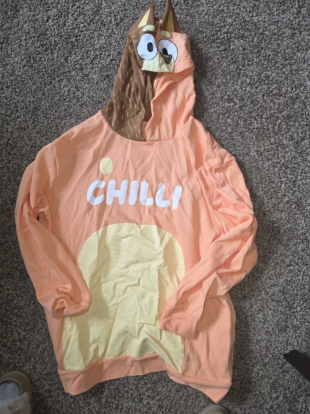 Bluey WOMENS HOODIE 'CHILLI' Character Hoodie with EARS HOOD